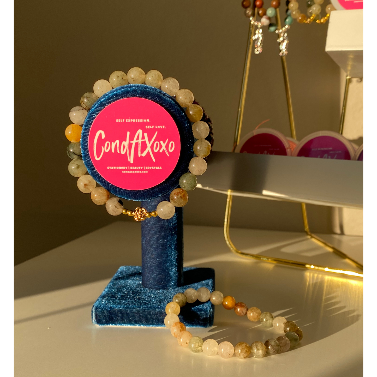 Garden Quartz Crystal Charm Bracelet