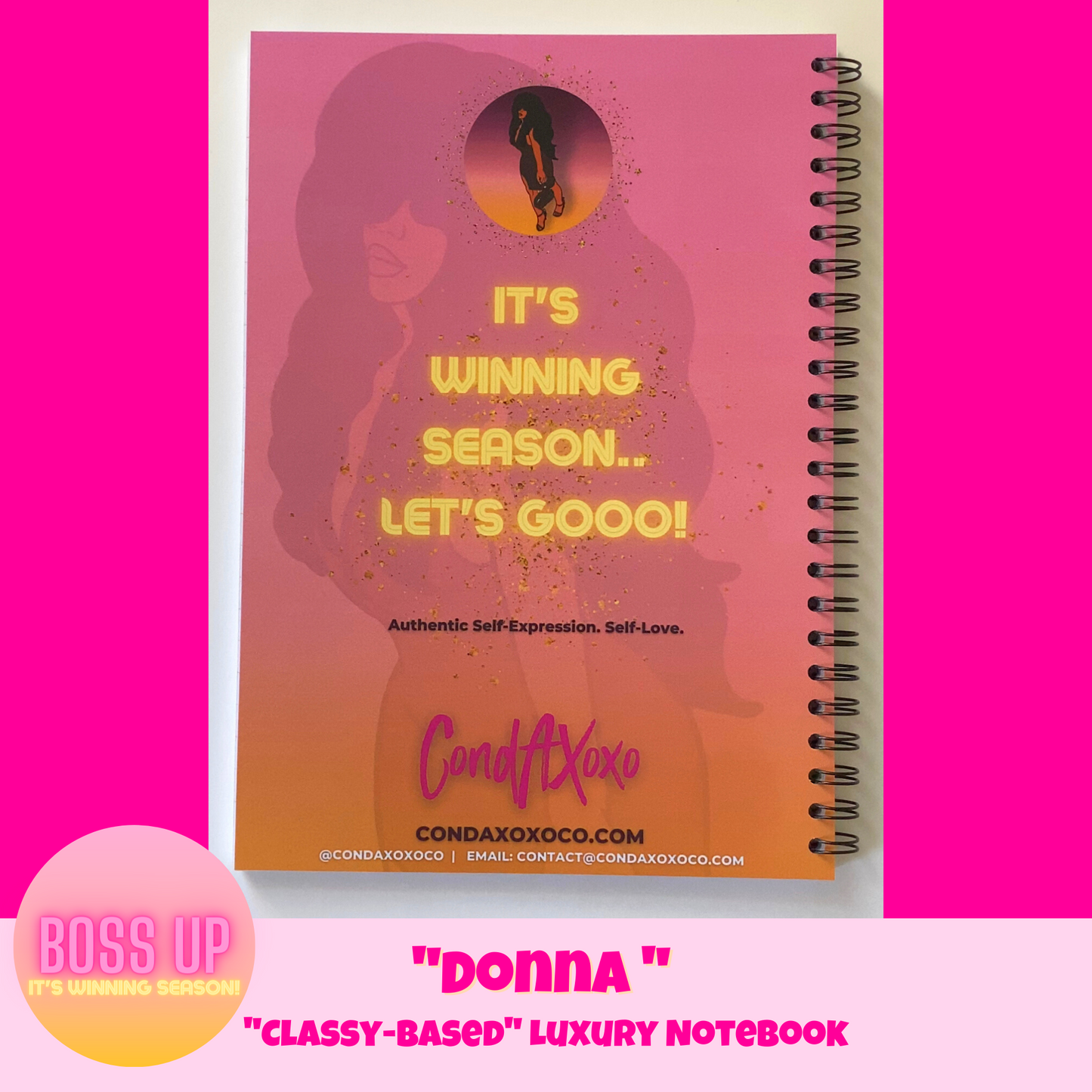 Donna "It's Winning Season!" Classy-Based Luxury Wired Notebook