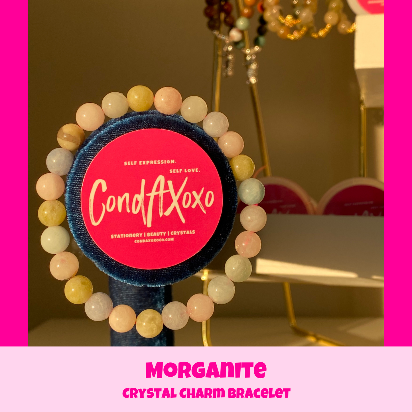Morganite Crystal Bracelet