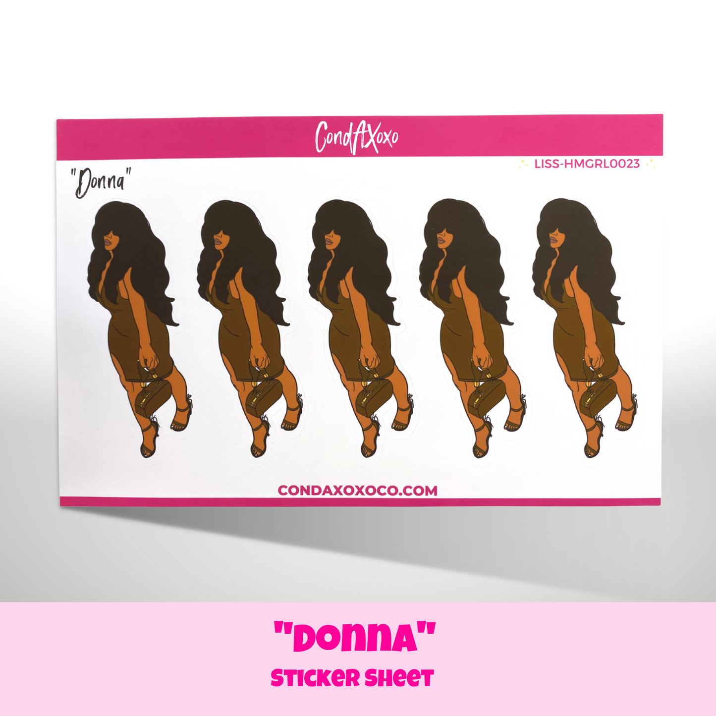 "DONNA" Large Icon Sticker Sheet