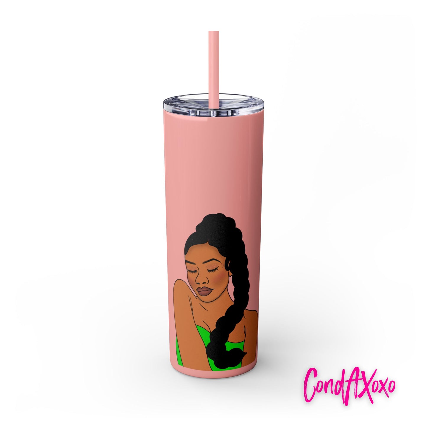 Dream Skinny Tumbler with Straw, 20oz (White Logo) | Xoxo Market