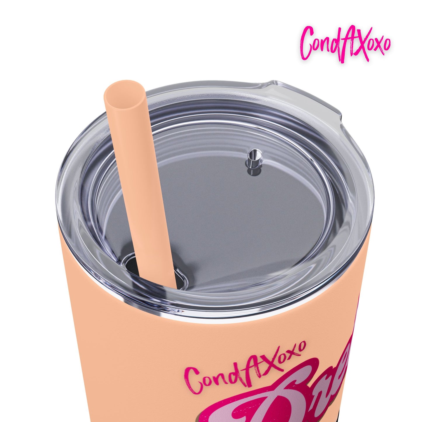 Dream Skinny Tumbler with Straw, 20oz (Pink Logo) | Xoxo Market