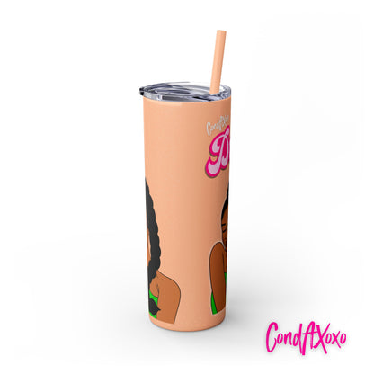 Dream Skinny Tumbler with Straw, 20oz (White Logo) | Xoxo Market