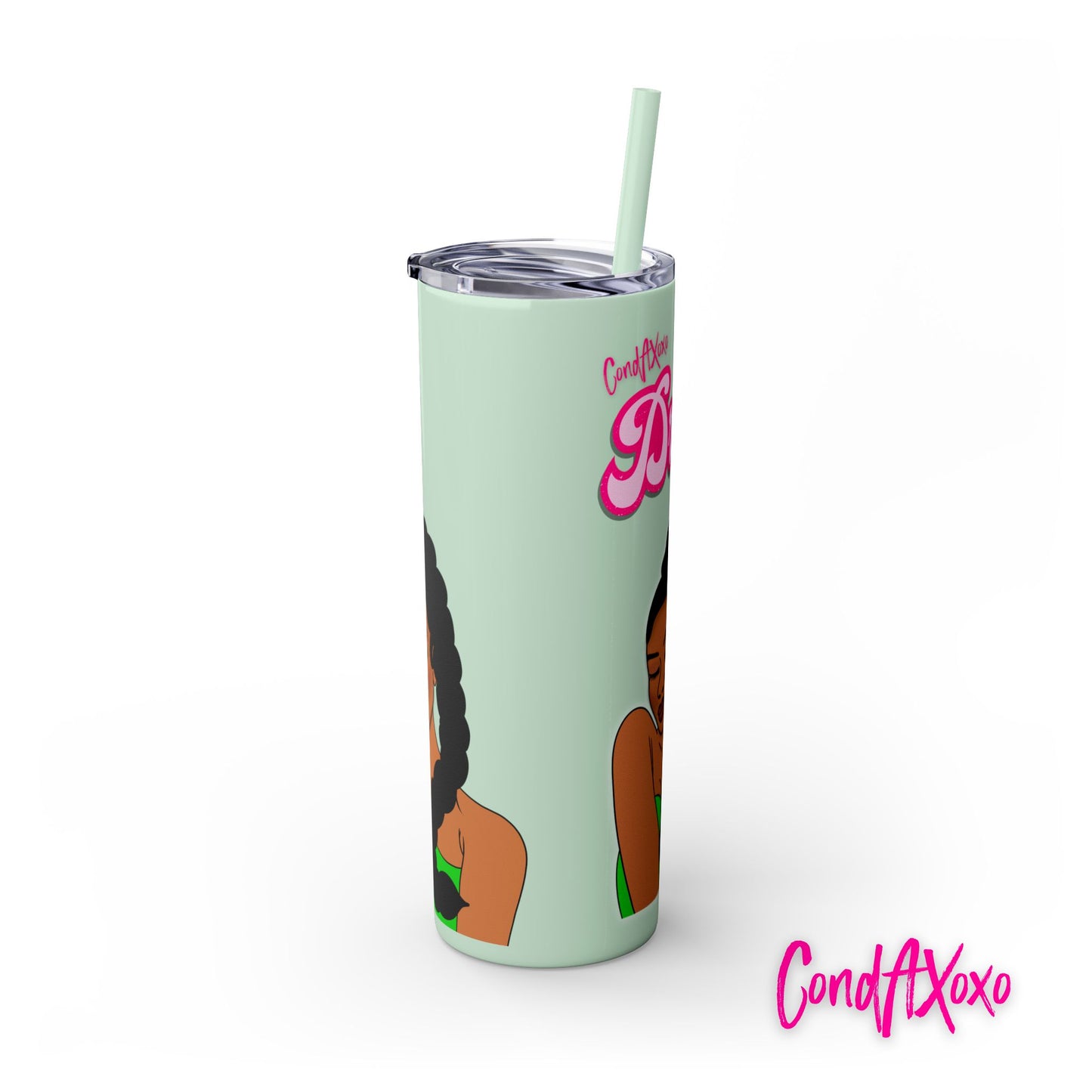 Dream Skinny Tumbler with Straw, 20oz (Pink Logo) | Xoxo Market