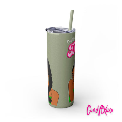 Dream Skinny Tumbler with Straw, 20oz (White Logo) | Xoxo Market