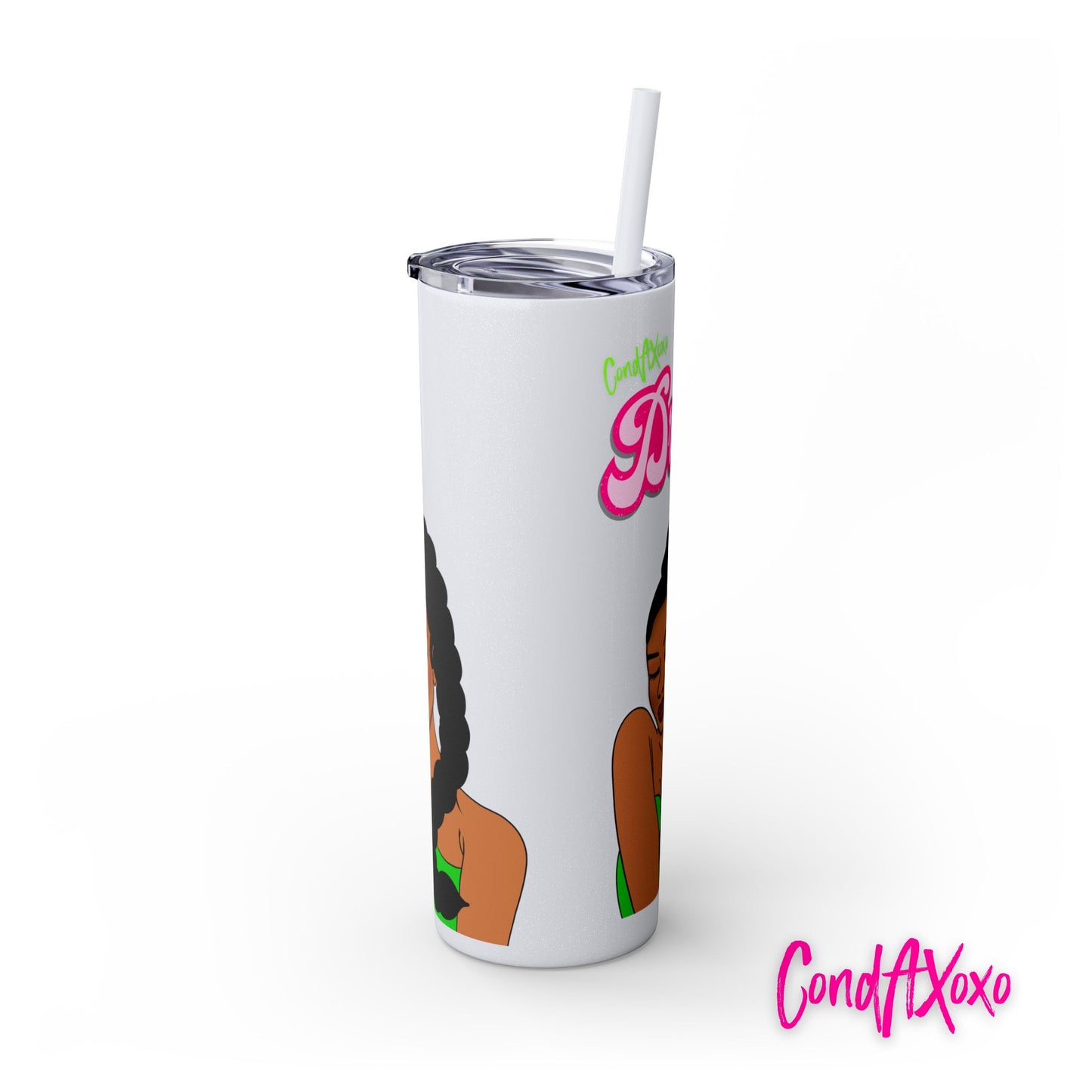 Dream Skinny Tumbler with Straw, 20oz (Green Logo) | Xoxo Market