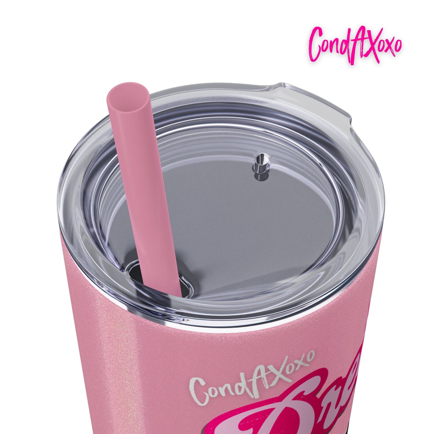 Dream Skinny Tumbler with Straw, 20oz (White Logo) | Xoxo Market