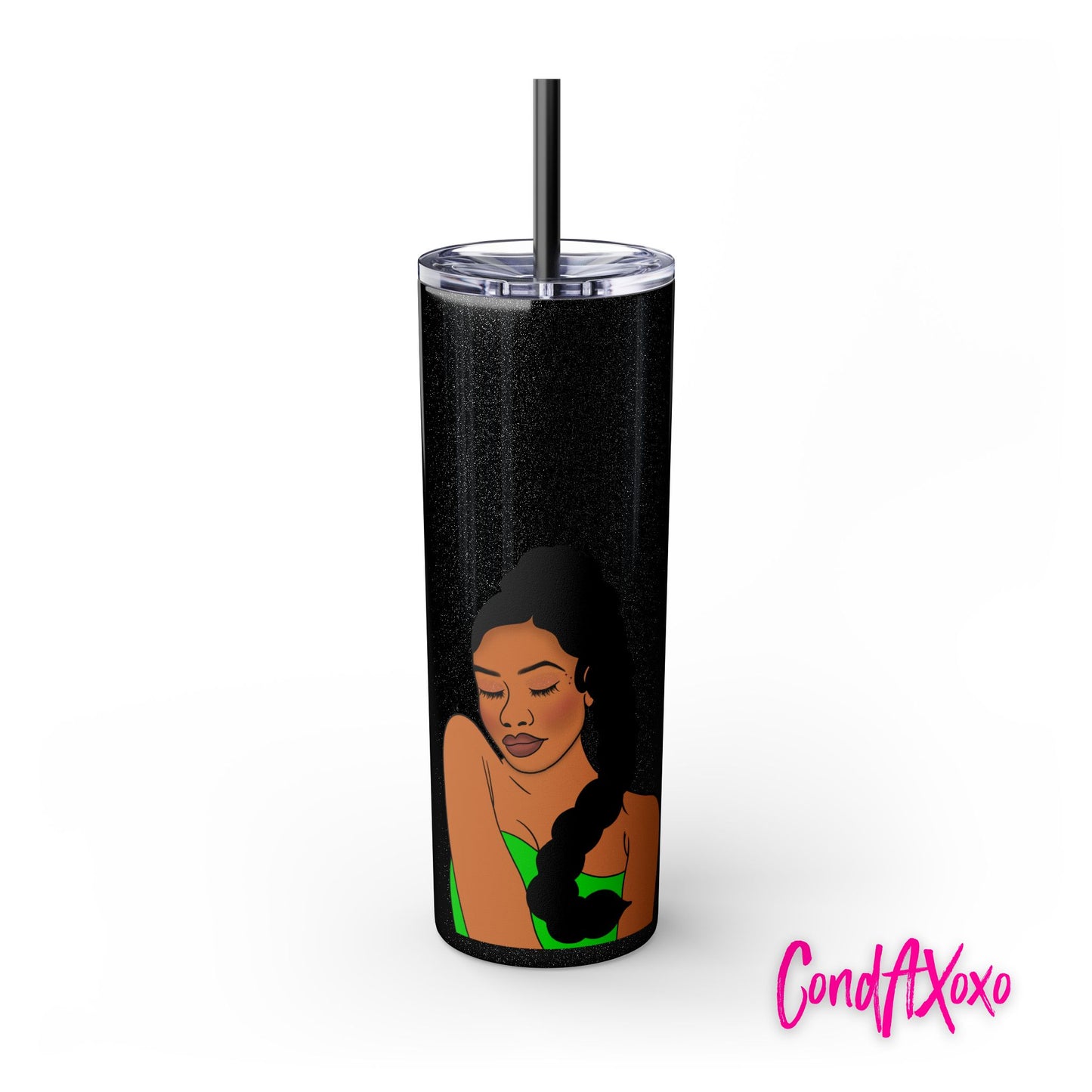 Dream Skinny Tumbler with Straw, 20oz (Green Logo) | Xoxo Market