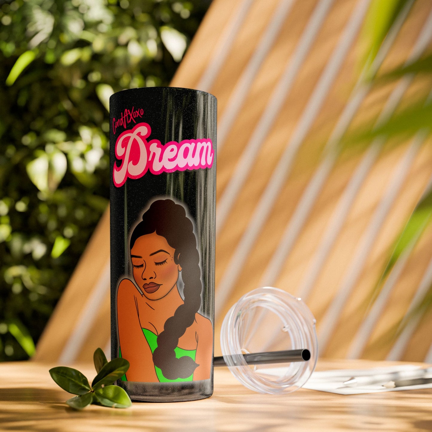 Dream Skinny Tumbler with Straw, 20oz (Pink Logo) | Xoxo Market