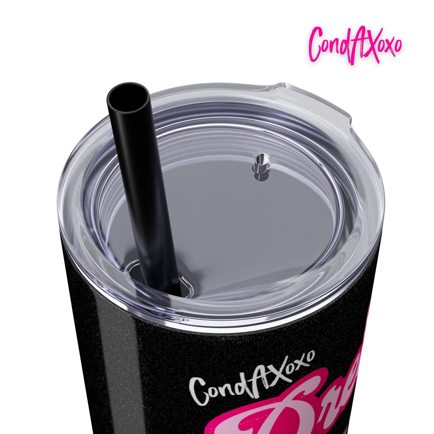 Dream Skinny Tumbler with Straw, 20oz (White Logo) | Xoxo Market