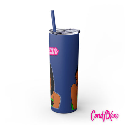 Dream Skinny Tumbler with Straw, 20oz (Pink Logo) | Xoxo Market