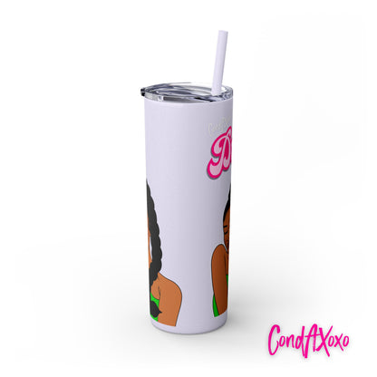 Dream Skinny Tumbler with Straw, 20oz (White Logo) | Xoxo Market