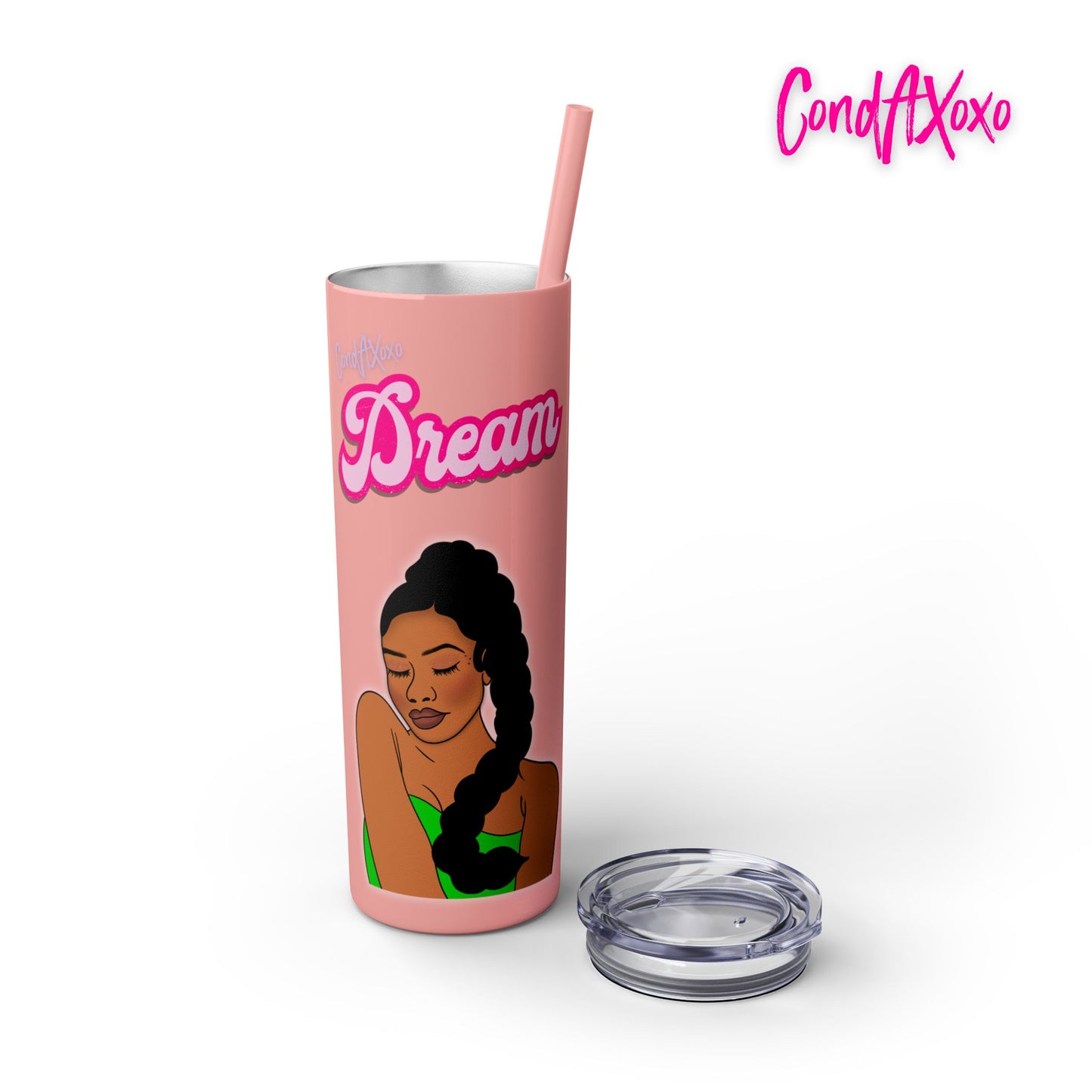 Dream Skinny Tumbler with Straw, 20oz (Lilac Logo) | Xoxo Market