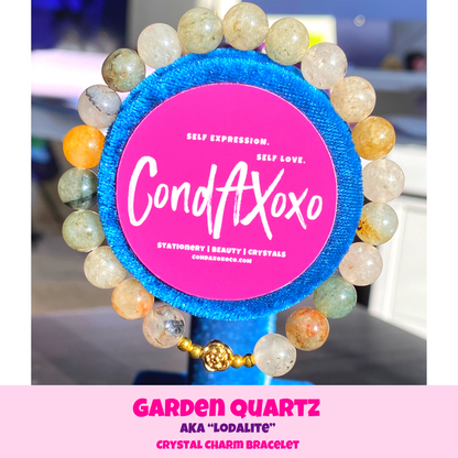 Garden Quartz Crystal Charm Bracelet
