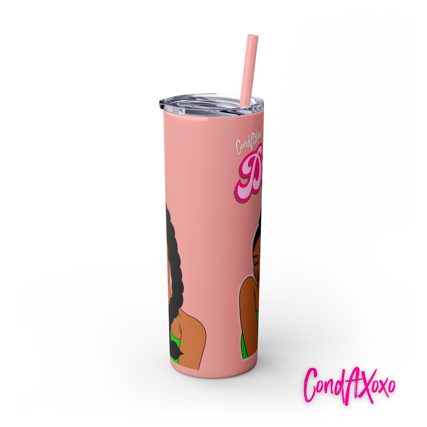 Dream Skinny Tumbler with Straw, 20oz (White Logo) | Xoxo Market