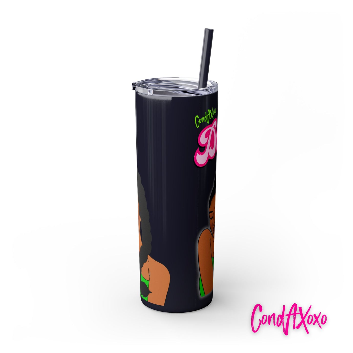 Dream Skinny Tumbler with Straw, 20oz (Green Logo) | Xoxo Market