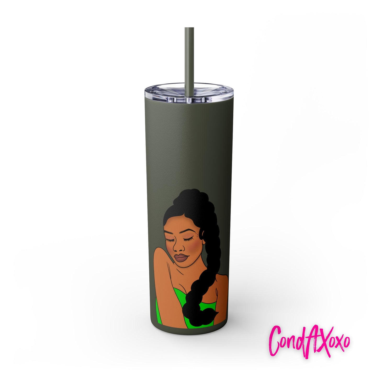 Dream Skinny Tumbler with Straw, 20oz (White Logo) | Xoxo Market