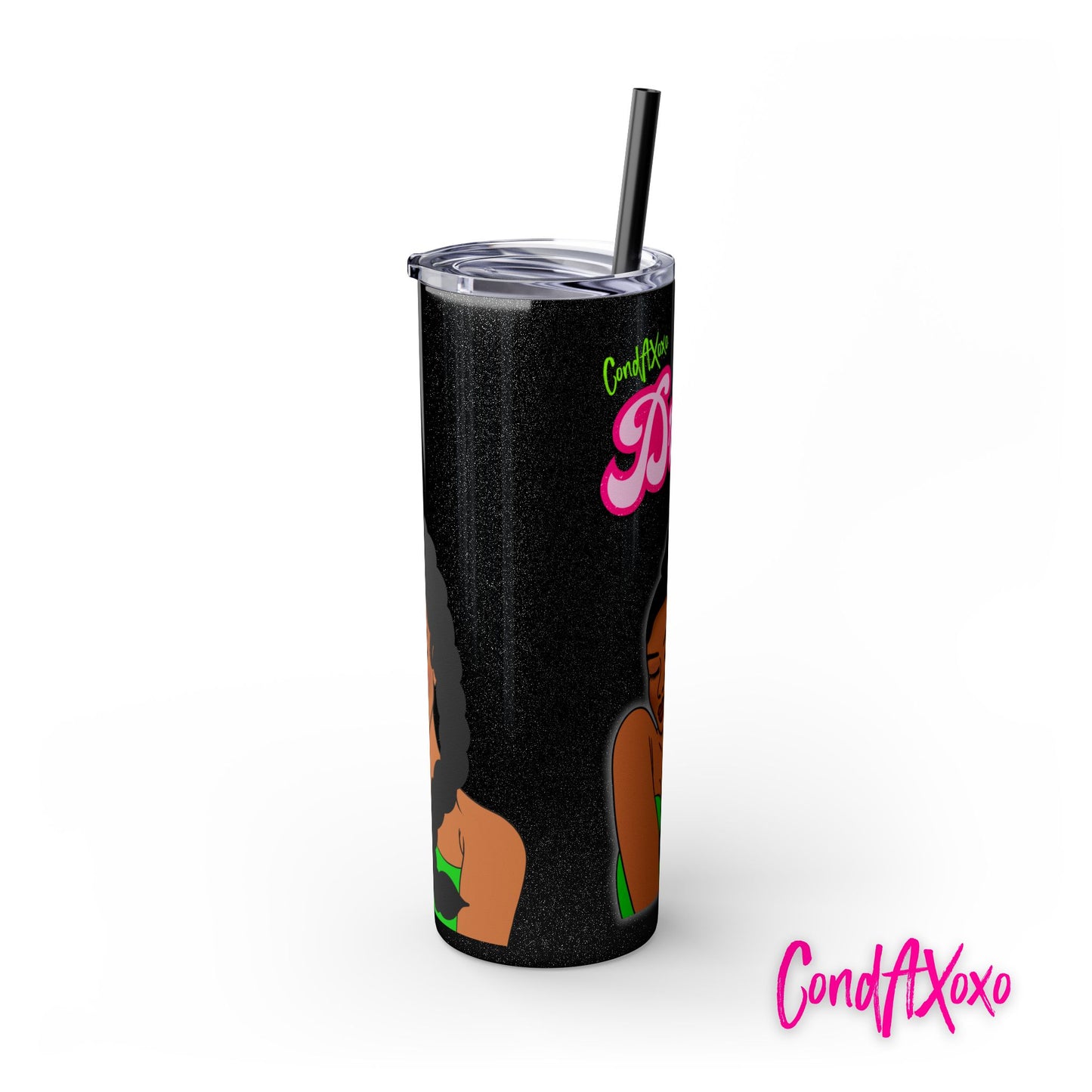 Dream Skinny Tumbler with Straw, 20oz (Green Logo) | Xoxo Market