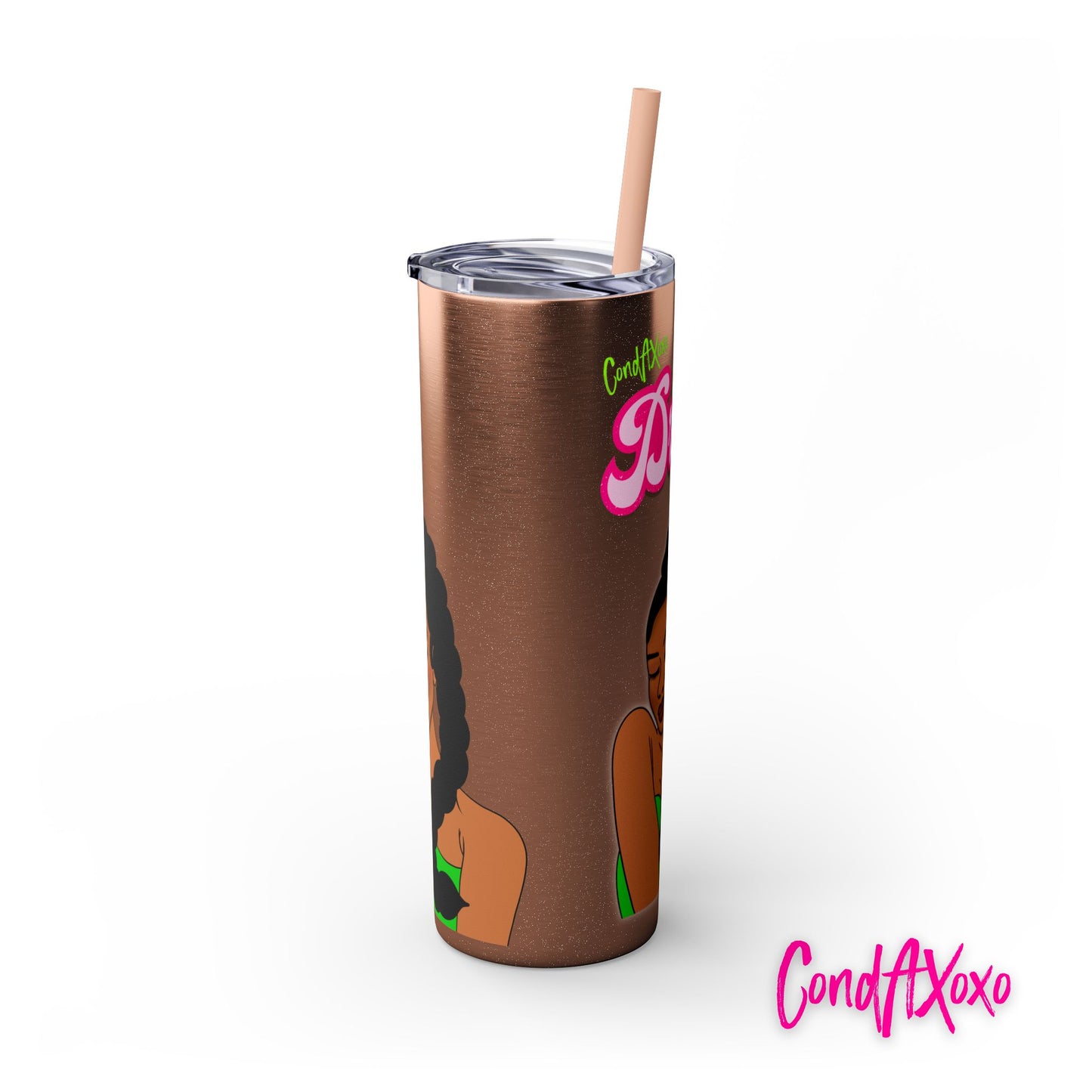 Dream Skinny Tumbler with Straw, 20oz (Green Logo) | Xoxo Market