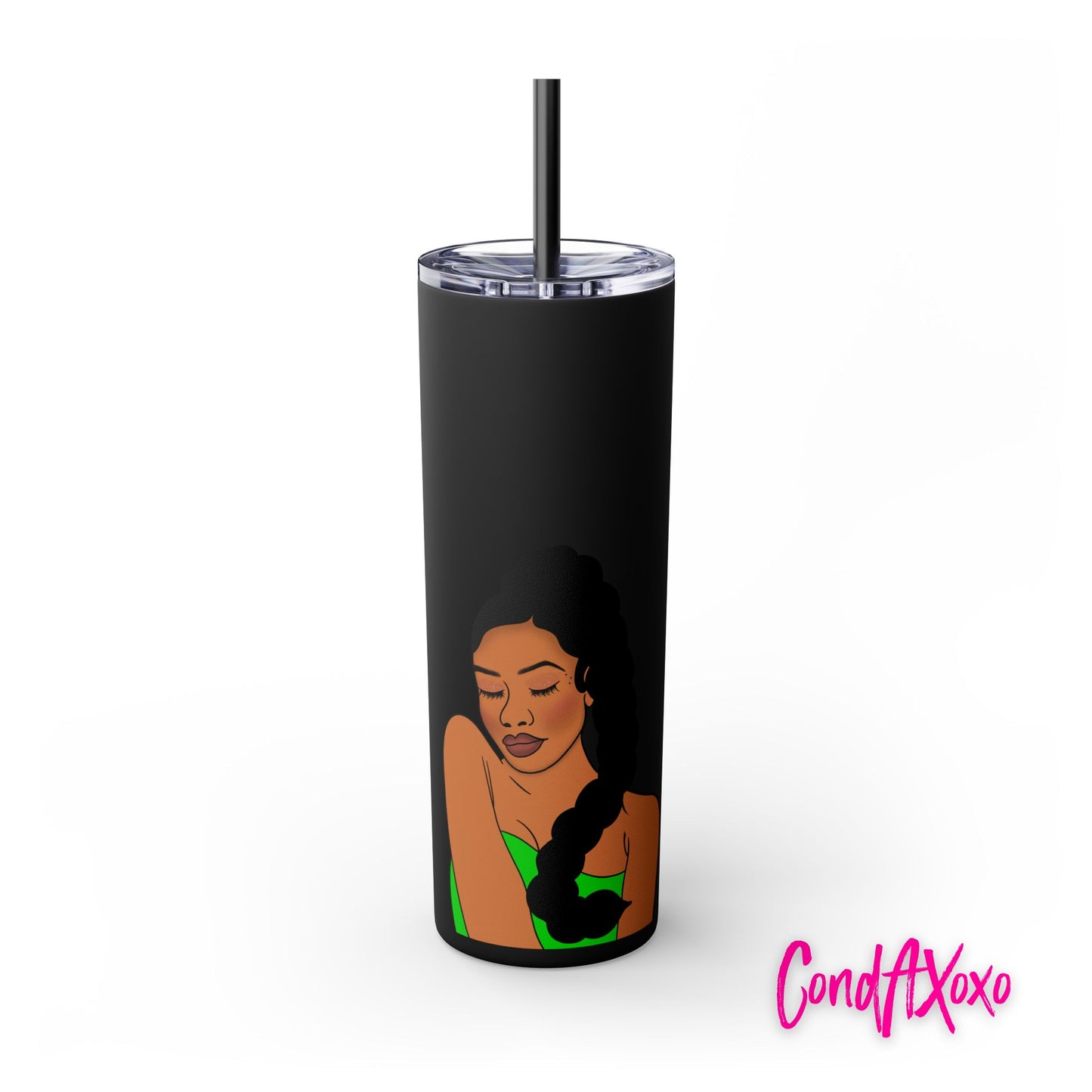 Dream Skinny Tumbler with Straw, 20oz (Green Logo) | Xoxo Market