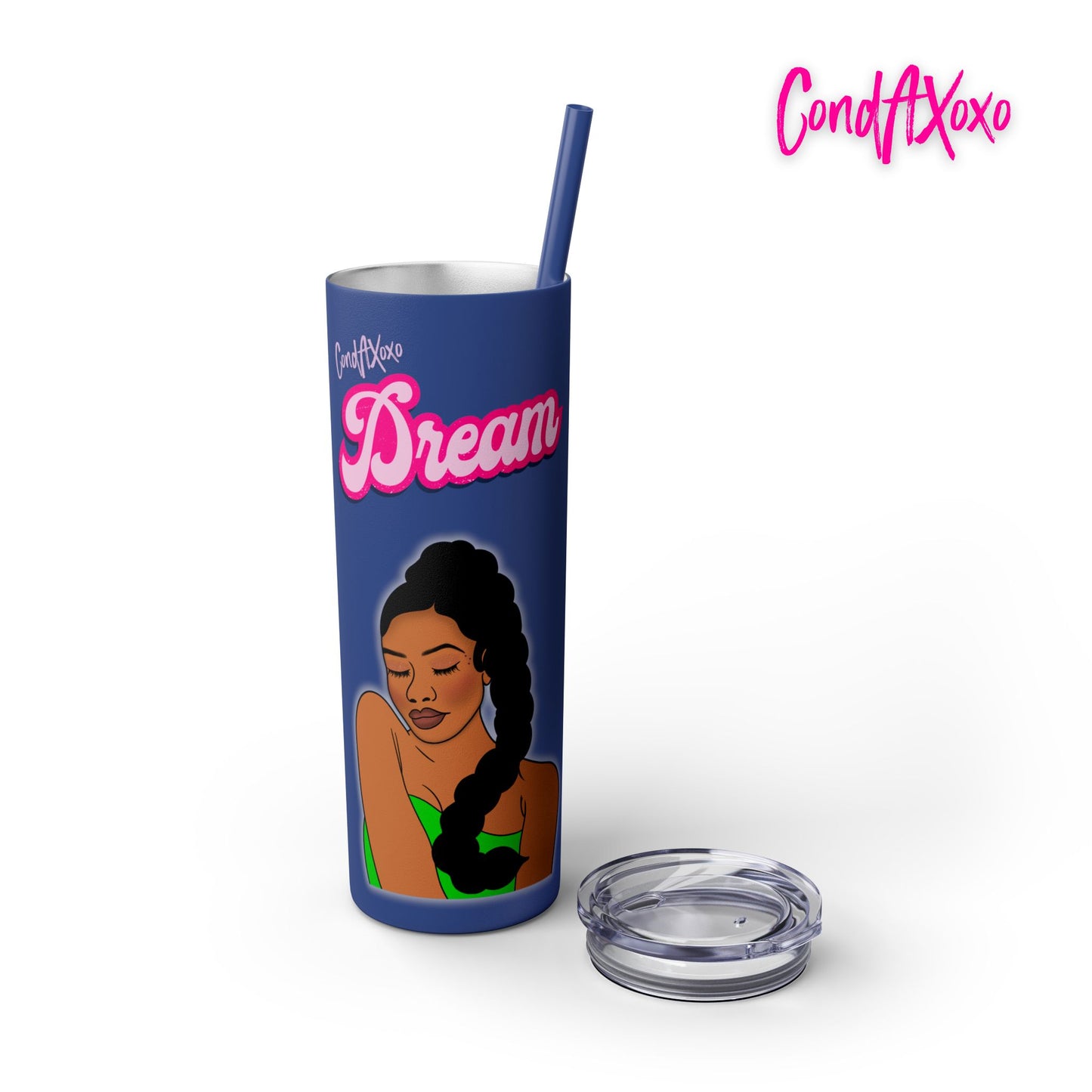 Dream Skinny Tumbler with Straw, 20oz (Lilac Logo) | Xoxo Market