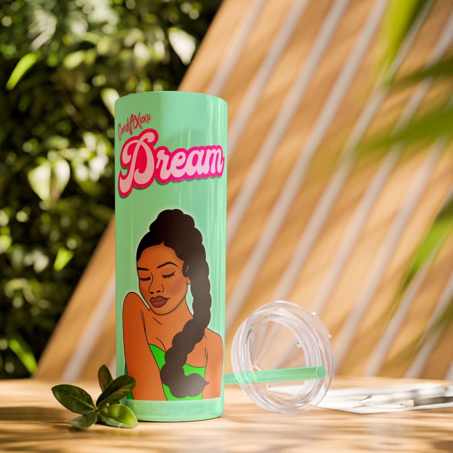 Dream Skinny Tumbler with Straw, 20oz (Pink Logo) | Xoxo Market