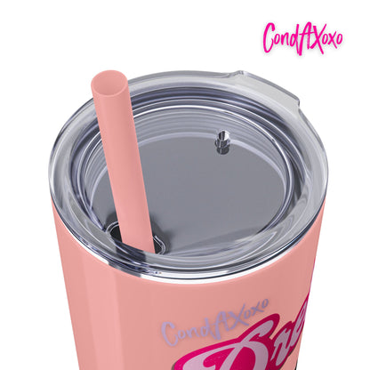 Dream Skinny Tumbler with Straw, 20oz (Lilac Logo) | Xoxo Market