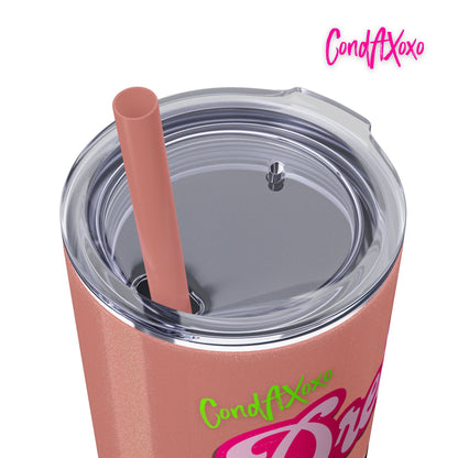 Dream Skinny Tumbler with Straw, 20oz (Green Logo) | Xoxo Market