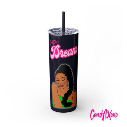 Dream Skinny Tumbler with Straw, 20oz (Pink Logo) | Xoxo Market