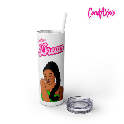 Dream Skinny Tumbler with Straw, 20oz (Pink Logo) | Xoxo Market