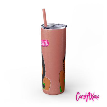 Dream Skinny Tumbler with Straw, 20oz (White Logo) | Xoxo Market