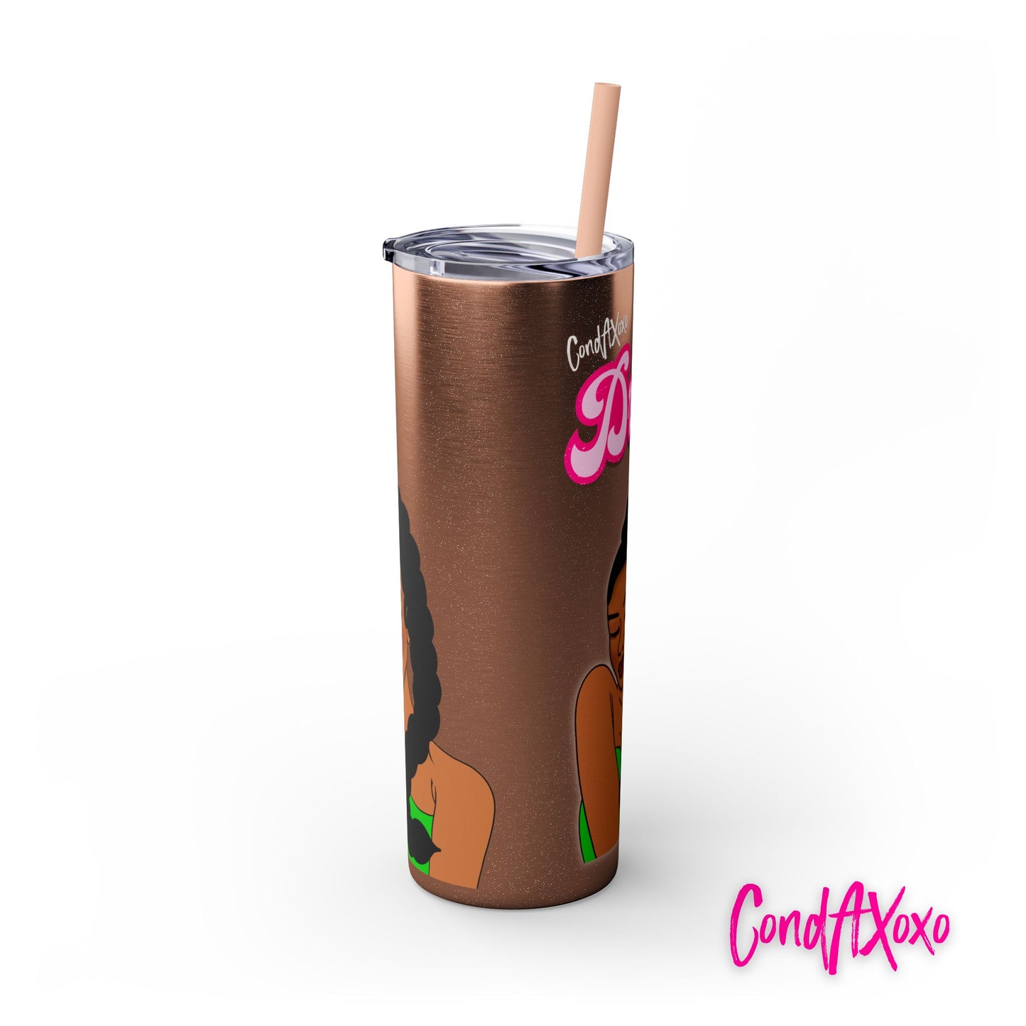 Dream Skinny Tumbler with Straw, 20oz (White Logo) | Xoxo Market