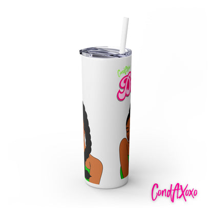 Dream Skinny Tumbler with Straw, 20oz (Green Logo) | Xoxo Market