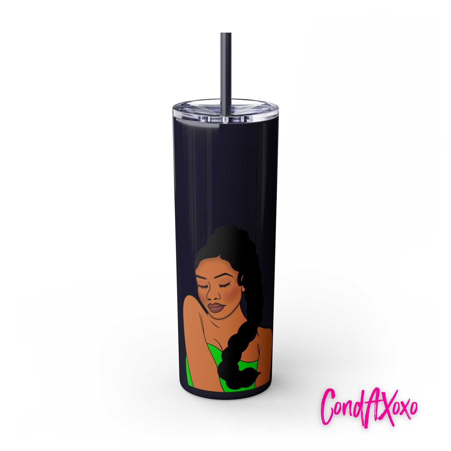 Dream Skinny Tumbler with Straw, 20oz (White Logo) | Xoxo Market