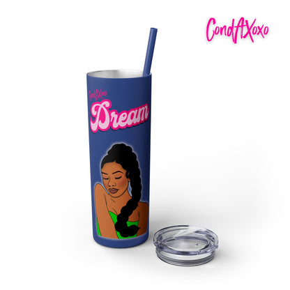 Dream Skinny Tumbler with Straw, 20oz (Pink Logo) | Xoxo Market