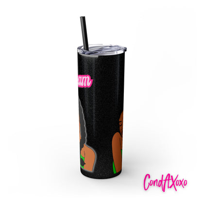 Dream Skinny Tumbler with Straw, 20oz (White Logo) | Xoxo Market