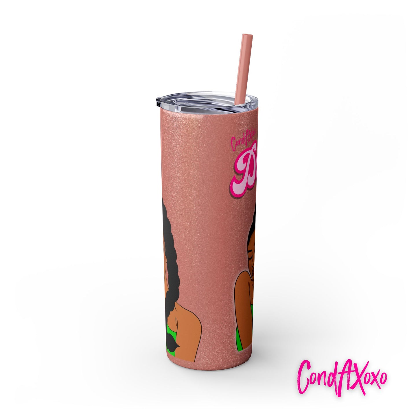 Dream Skinny Tumbler with Straw, 20oz (Pink Logo) | Xoxo Market