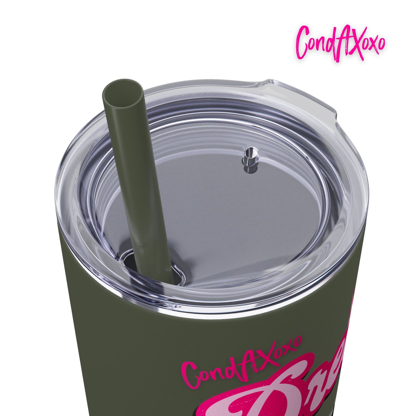 Dream Skinny Tumbler with Straw, 20oz (Pink Logo) | Xoxo Market