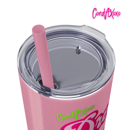 Dream Skinny Tumbler with Straw, 20oz (Green Logo) | Xoxo Market