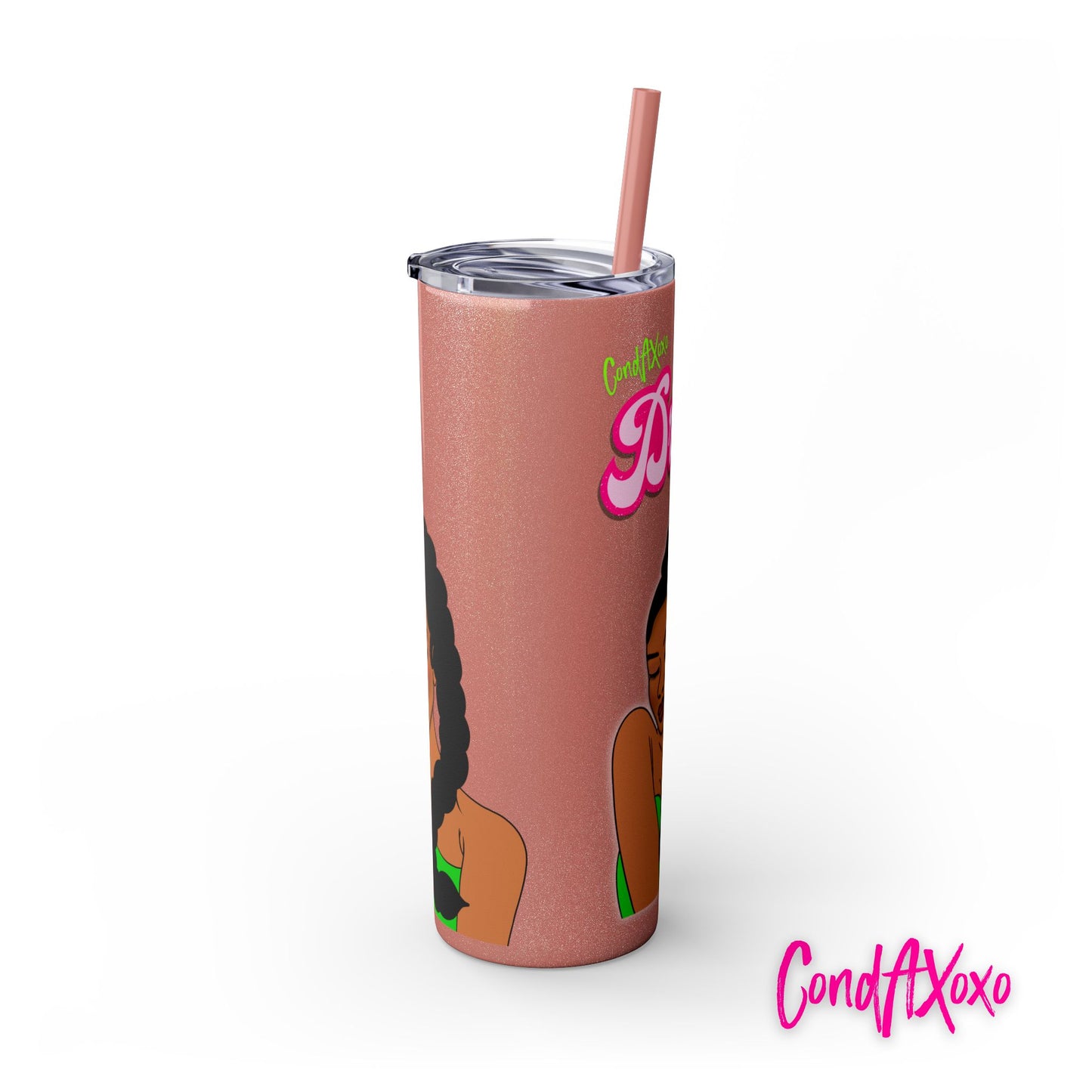 Dream Skinny Tumbler with Straw, 20oz (Green Logo) | Xoxo Market