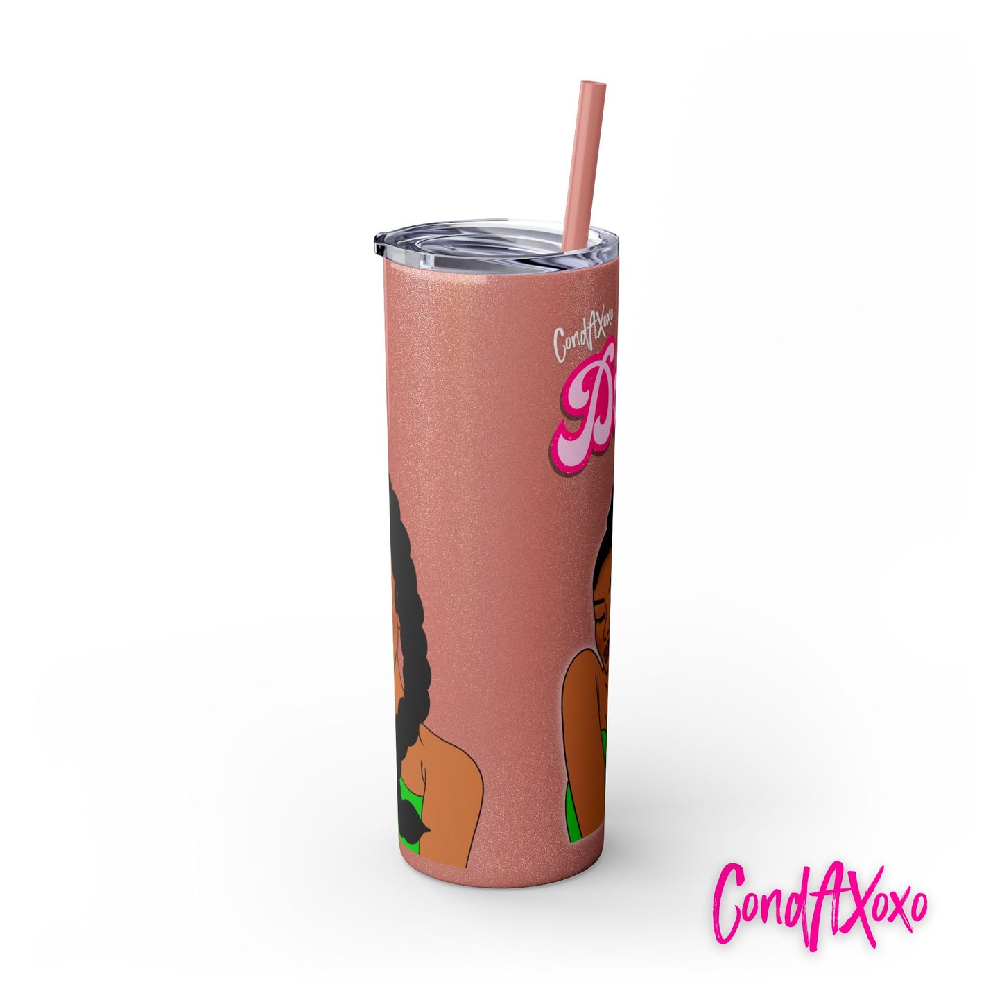 Dream Skinny Tumbler with Straw, 20oz (White Logo) | Xoxo Market