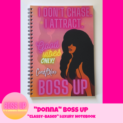 "Donna" Boss Up "It's Winning Season!" Classy-Based Luxury Wired Notebook | No Shadow Back Cover