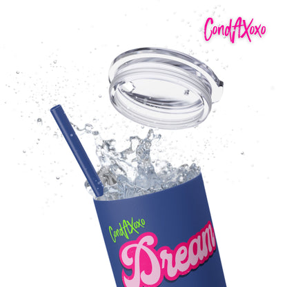 Dream Skinny Tumbler with Straw, 20oz (Green Logo) | Xoxo Market