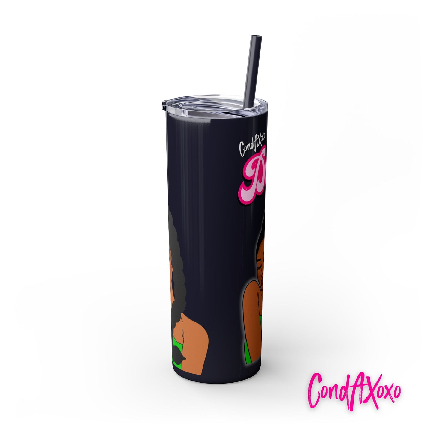 Dream Skinny Tumbler with Straw, 20oz (White Logo) | Xoxo Market