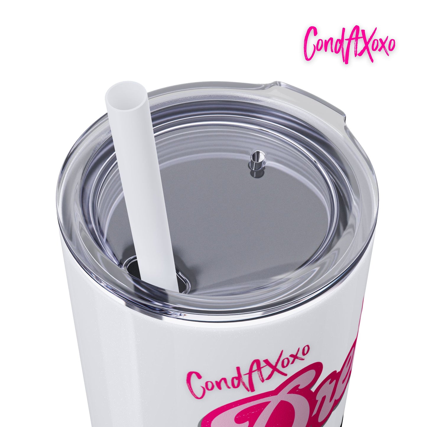 Dream Skinny Tumbler with Straw, 20oz (Pink Logo) | Xoxo Market