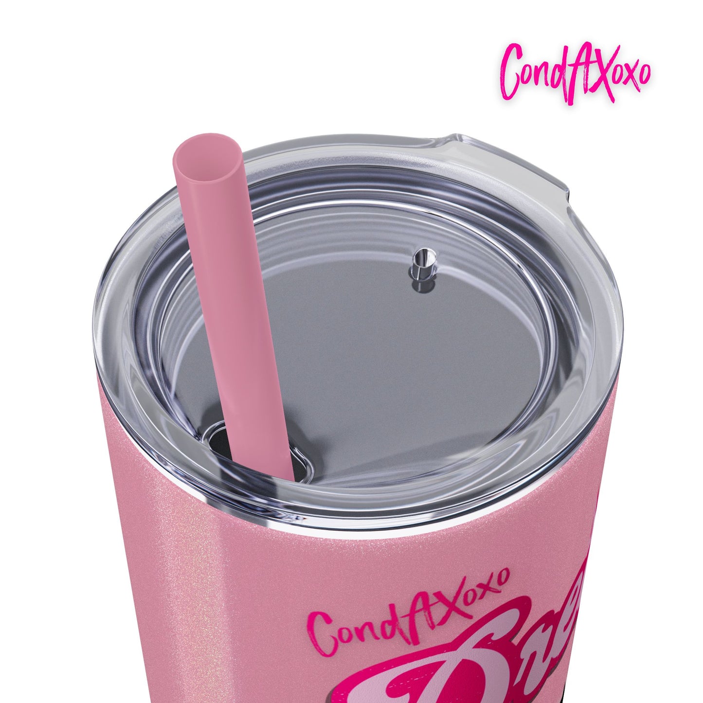 Dream Skinny Tumbler with Straw, 20oz (Pink Logo) | Xoxo Market