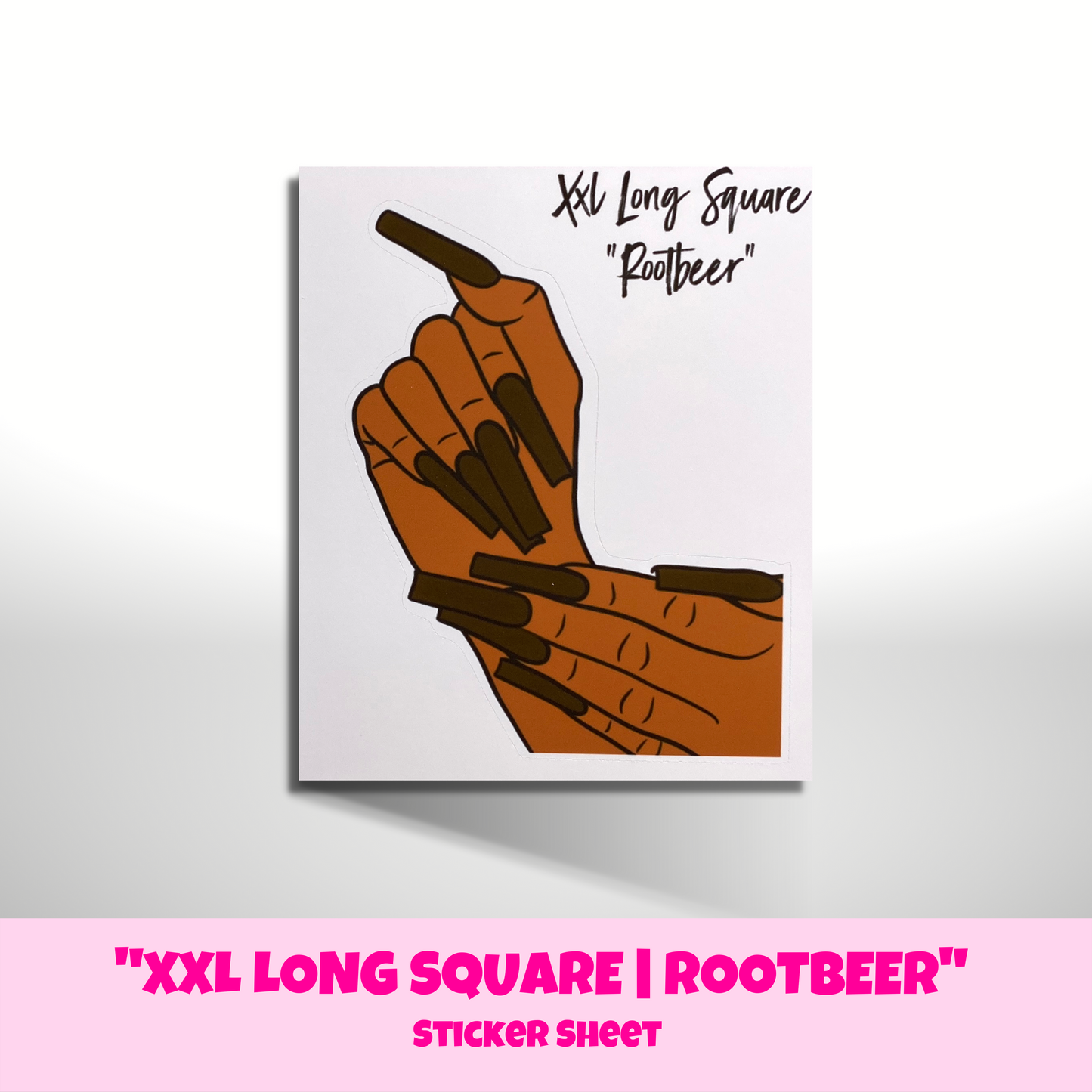XXL Square "Rootbeer" Nails | Large Sticker Sheet B