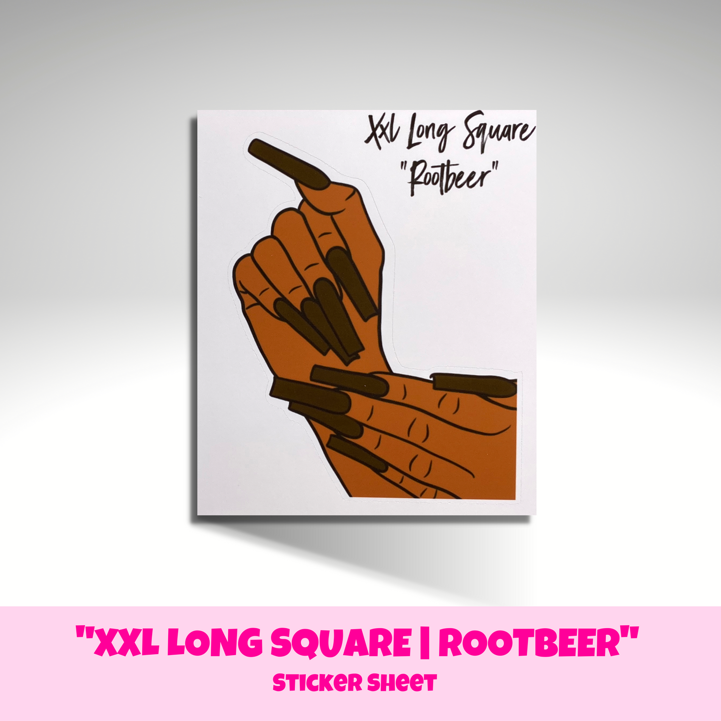 XXL Square "Rootbeer" Nails | Add-On Sticker
