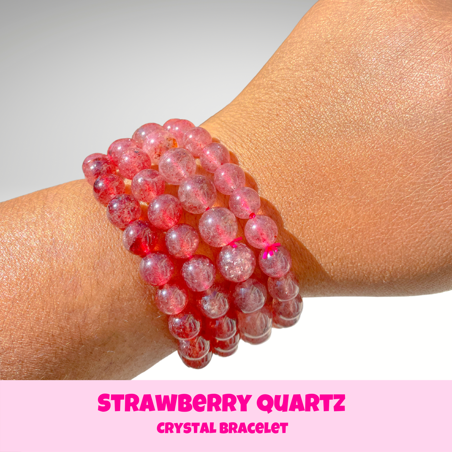Strawberry Quartz Crystal Bracelet