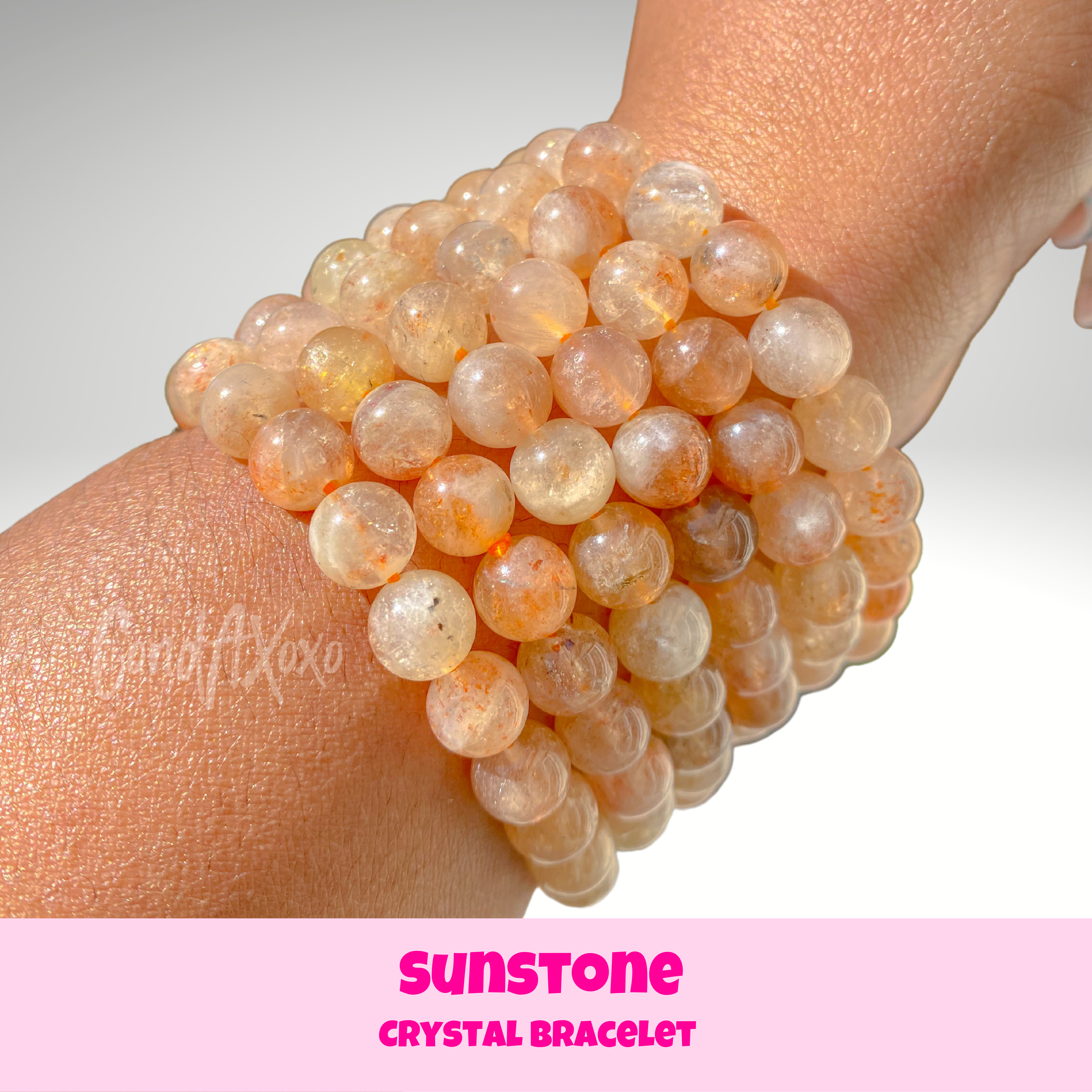Gold Strawberry Sunstone Bracelet｜SA-KARU MACAU Natural Crystal Store